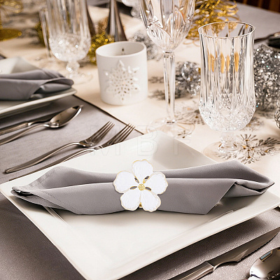 16Pcs Flower Alloy Enamel Napkin Rings AJEW-DC0003-87-1