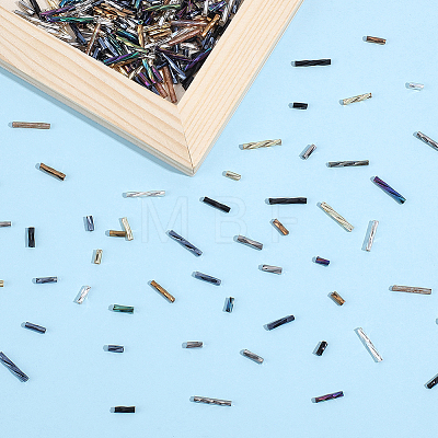 7490Pcs Glass Twisted Bugle Beads SEED-PA0001-27-1