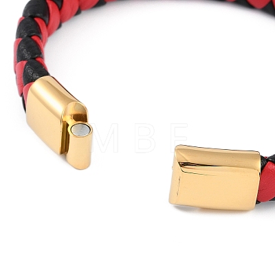 Braided Microfiber Leather Cord Bracelets BJEW-P328-06G-01-1
