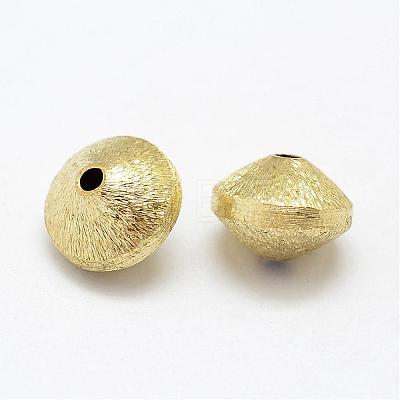 Brass Textured Beads KK-P095-48-1