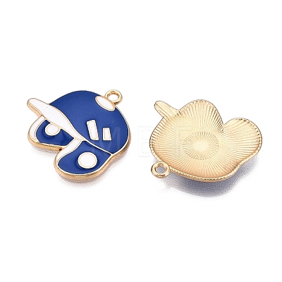 Rack Plating Alloy Enamel Pendants ENAM-N056-388KCG-02-1