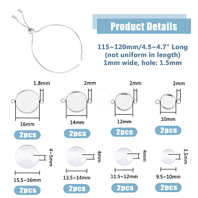 DICOSMETIC DIY Blank Dome Links Bracelet Making Kits DIY-DC0002-48-1