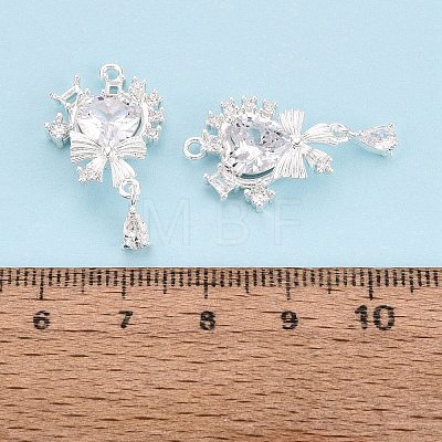 Valentine's Day Brass Micro Pave Clear Cubic Zirconia Pendants KK-N288-13S-1