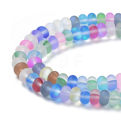 Frosted Transparent Glass Beads Strands FGLA-M002-01C-1