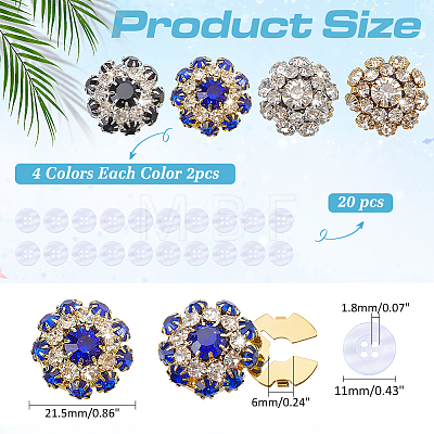 Rhinestone Cufflinks BUTT-ME0001-32-1