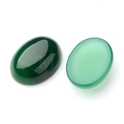 Grade A Natural Green Agate Oval Cabochons G-L394-04-20x15mm-1