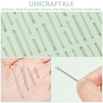 Unicraftale 80Pcs 4 Styles 304 & 201 Stainless Steel Connector Charms STAS-UN0055-54-1