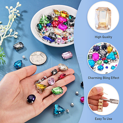 100Pcs Glass Sew on Rhinestones GLAA-TA0004-45-1