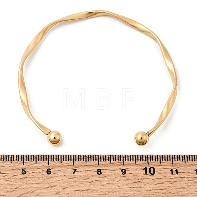 304 Stainless Steel Cuff Bangles for Women BJEW-D407-01G-1