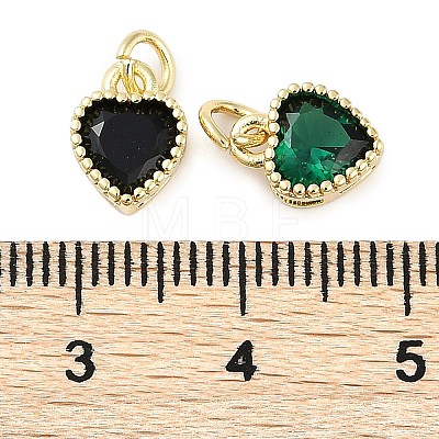 Real 18K Gold Plated Brass Inlaid Cubic Zirconia Charms ZIRC-L100-074G-1