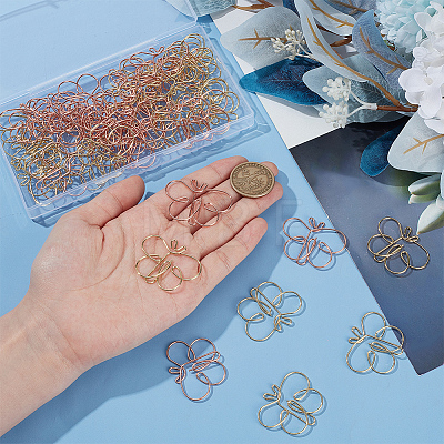 50Pcs 2 Colors Mini Iron Place Card Holders AJEW-CP0007-80-1