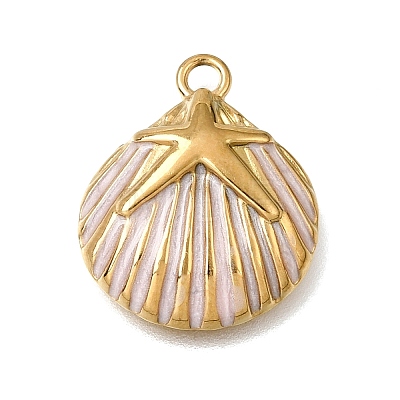 304 Stainless Steel Enamel Pendants STAS-D393-06G-1