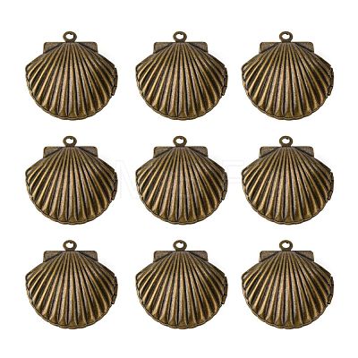 Brass Locket Pendants KK-C3007-AB-NF-1