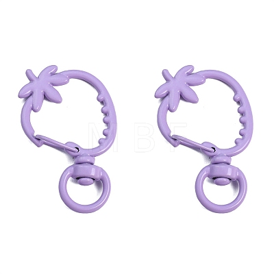 Spray Painted Strawberry Spring Ring Clasps PW-WGB8233-03-1