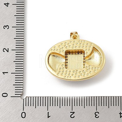 Brass Pave Synthetic Turquoise Pendants KK-U047-20G-01-1