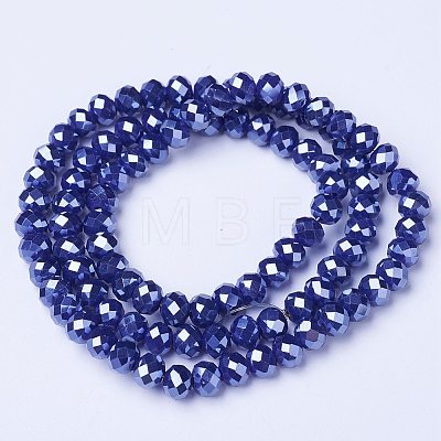 Electroplate Glass Beads Strands EGLA-A044-P6mm-A07-1