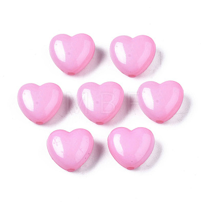 Pearl Pink Heart Acrylic Beads X-SACR-10X11-11-1