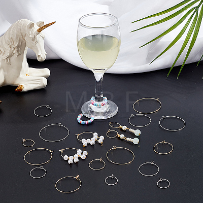 MAYJOYDIY US 120Pcs 12 Style 316 Surgical Stainless Steel Wine Glass Charms Rings STAS-MA0001-11-1