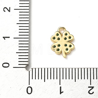 Brass Micro Pave Cubic Zirconia Charms KK-I276-44G-1