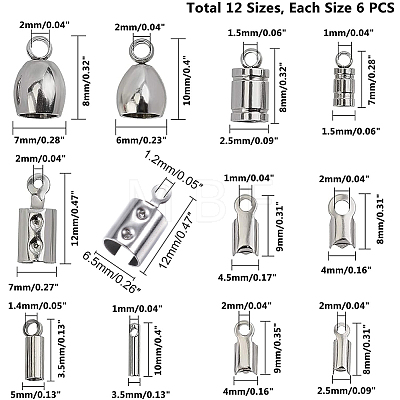 Unicraftale Stainless Steel Cord Ends STAS-UN0004-45P-1