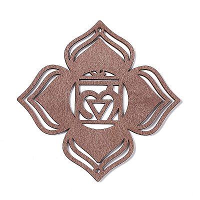 DIY Unfinished Bohemian Meditation Energy Symbol Wood Pendant Decoration Kits DIY-B060-03-1