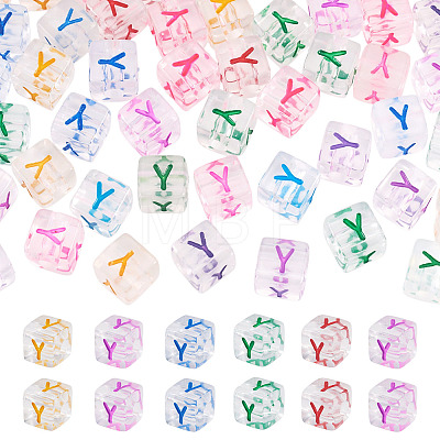 50Pcs Acrylic European Beads MACR-TADJ0001-13Y-1