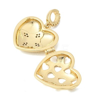 Brass Micro Pave Clear Cubic Zirconia Locket Pendants KK-H267-028A-05-1