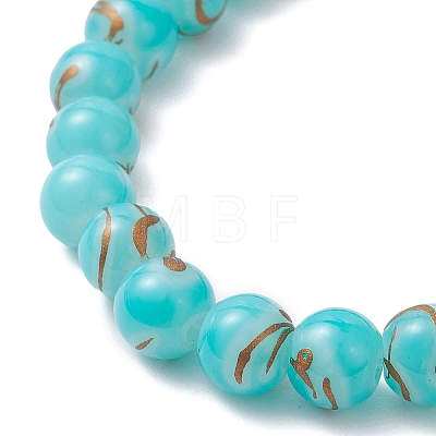 Round Glass Beaded Stretch Bracelets BJEW-JB12647-1