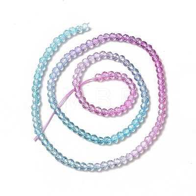 Transparent Gradient Color Glass Beads Strands GLAA-H021-01B-29-1
