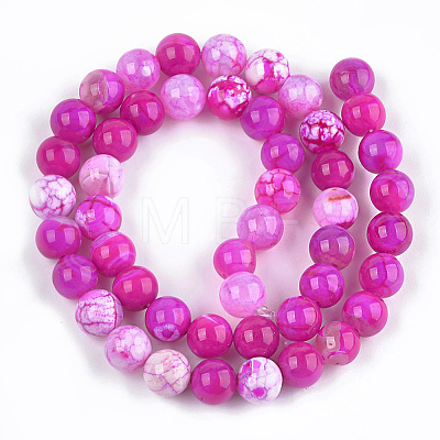 Dyed Natural Agate Beads Strands G-T109-10mm-05-1