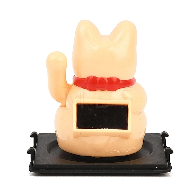 ABS Plastic Solar Powered Maneki-neko Figurines DJEW-B017-01B-02-1