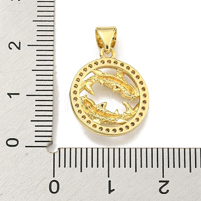 Brass Micro Pave Cubic Zirconia Pendants KK-K354-03G-02-1