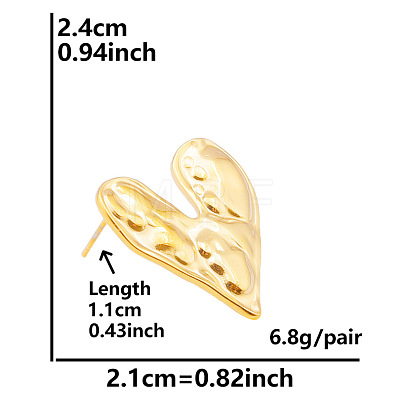 Stylish 304 Stainless Steel Heart Stud Earrings for Women IH1399-8-1