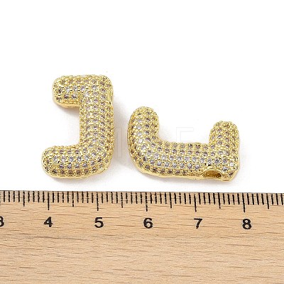 Brass Micro Pave Clear Cubic Zirconia Pendants KK-Z041-01G-J-1