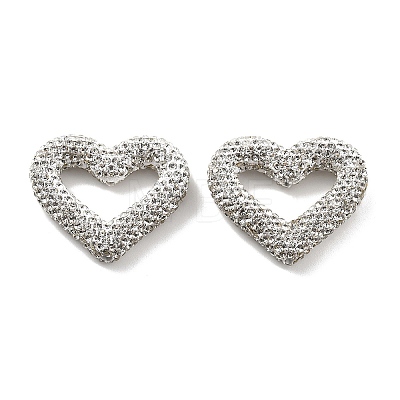 Heart Shape Polymer Clay Rhinestone Beads CLAY-NH0001-09A-14-1