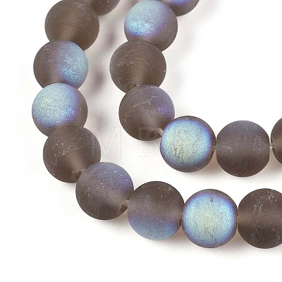Frosted Transparent Glass Beads Strands GLAA-T032-T8mm-MBB02-1