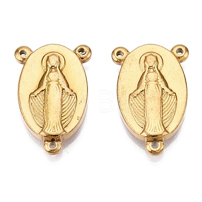 Ion Plating(IP) 201 Stainless Steel Rosary Center Connector Charms STAS-T064-46G-1