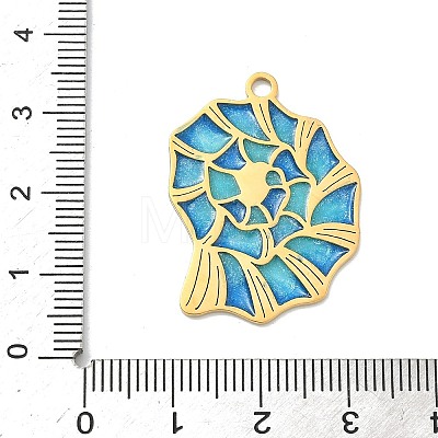 Ocean Theme 304 Stainless Steel Enamel Pendants STAS-G373-01B-01-1