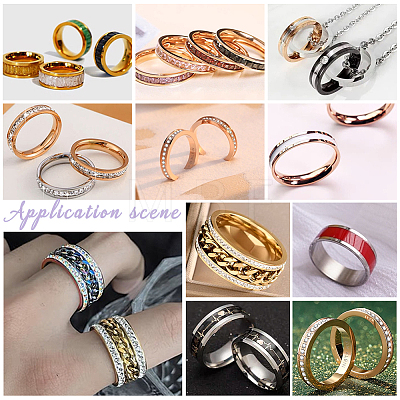 Unicraftale 18Pcs 9 Size 201 Stainless Steel Grooved Finger Ring Settings STAS-UN0049-69MC-1