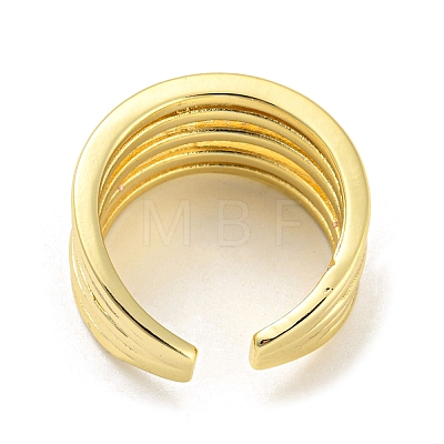 Brass Micro Pave Cubic Zirconia Open Cuff Ring RJEW-C033-08G-1