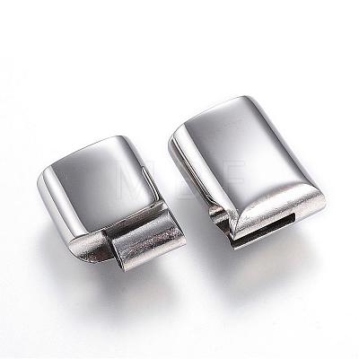 Tarnish Resistant 304 Stainless Steel Magnetic Clasps with Glue-in Ends STAS-D159-28P-1