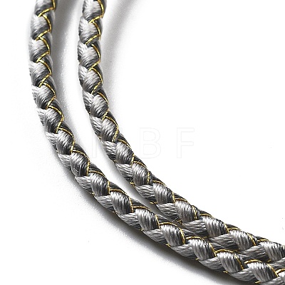 Polyester Cord Braided Necklace Makings MAK-L043-03G-23-1