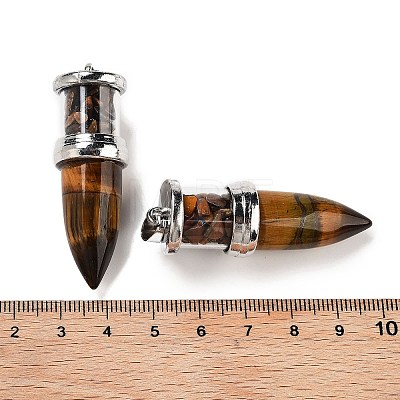 Natural Tiger Eye Pointed Big Pendants G-B077-02P-04-1