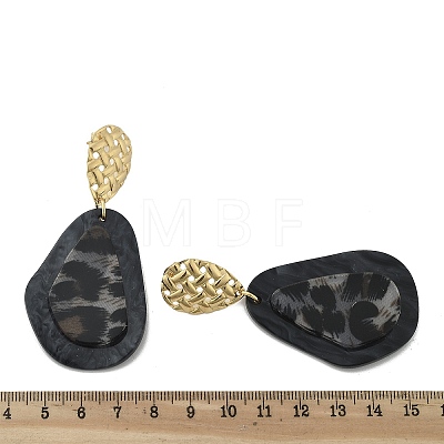 304 Stainless Steel Leopard Stud Earrings EJEW-Z084-14G-01-1