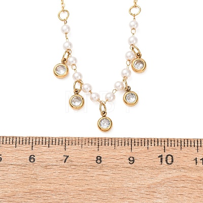 304 Stainless Steel Crystal Rhinestone Pendant Necklaces for Women NJEW-F378-01G-03-1