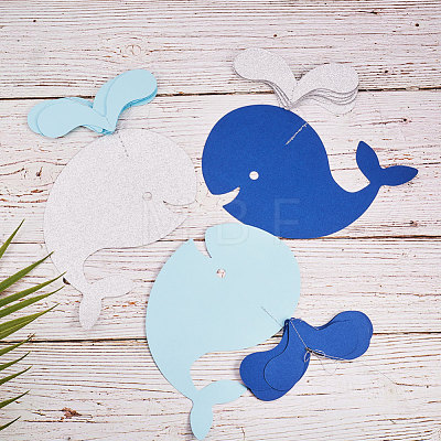 Creative Whale Spray Shape Paper Hanging Garlands DIY-WH0114-01-1
