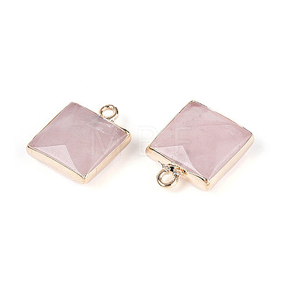 Natural Rose Quartz Faceted Pendants G-T139-95D-1