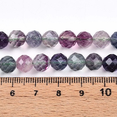 Natural Rainbow Fluorite Beads Strands G-S345-8mm-29-1