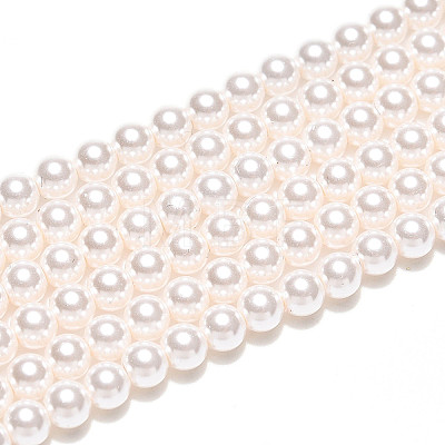 Baking Painted Pearlized Glass Pearl Bead Strands HY-N002-3mm-A11-1