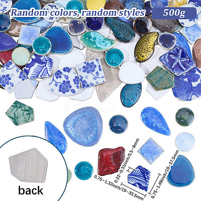 500G Handmade Porcelain Cabochons PORC-SP0001-17-1